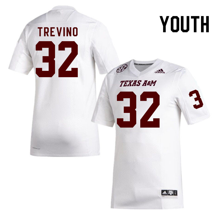 Youth #32 Aaron Trevino Texas A&M Aggies College Football Jerseys Stitched Sale-White